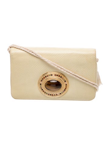 Embossed Leather Evening Bag Medium