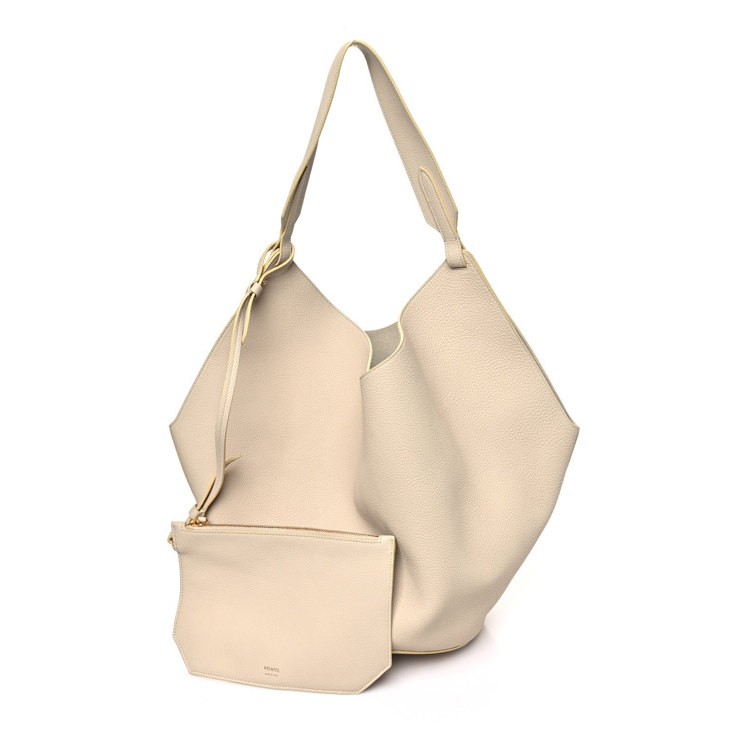 Khaite Khaite Pebbled Sport Calfskin Medium Lotus Tote Ivory