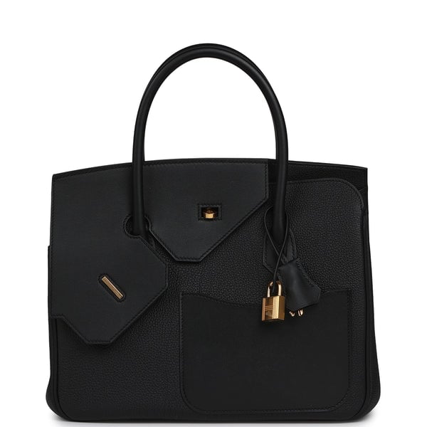 Hermes Hermes Birkin 30 En Desordre Black Togo and Swift Gold Hardware