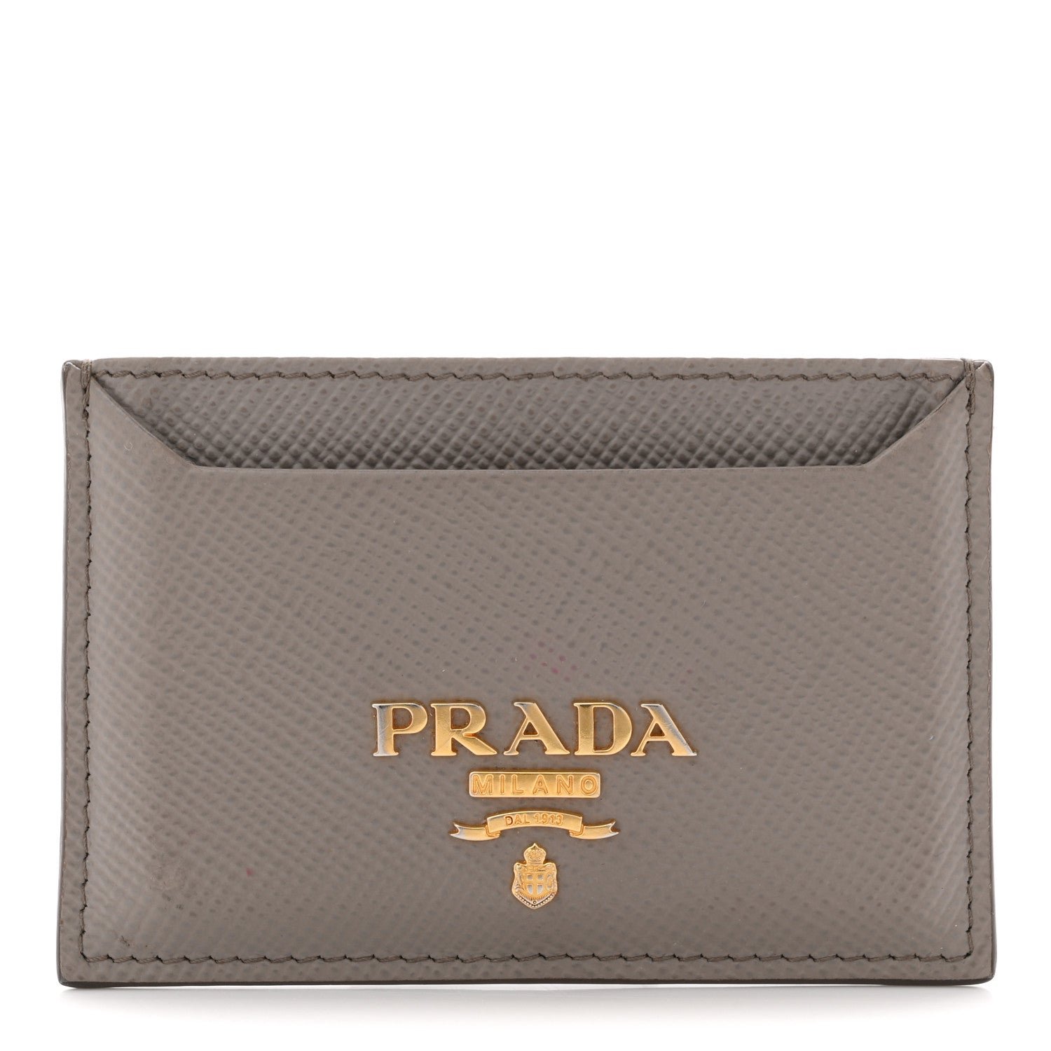 Prada Saffiano Metal Card Case Argilla