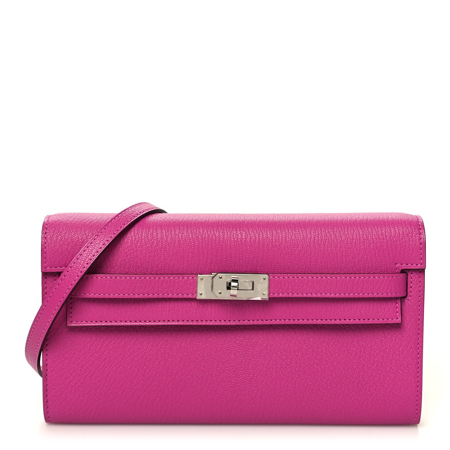 Hermes Chevre Mysore Kelly Wallet To Go Magnolia