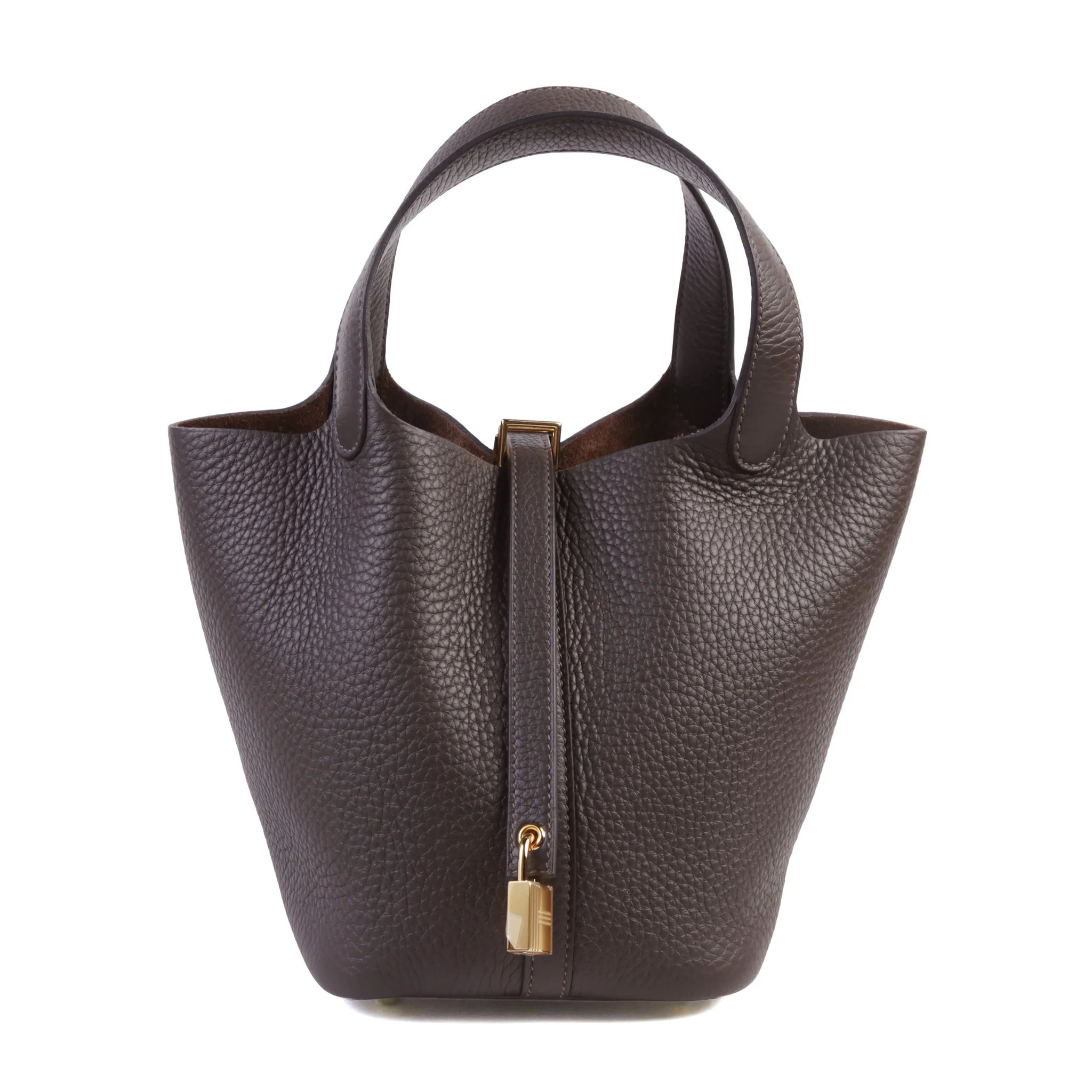 Brand New ( Rank N ) HERMÈS Picotin Lock PM Ebene (46) Clemence Gold hardware K (2025)