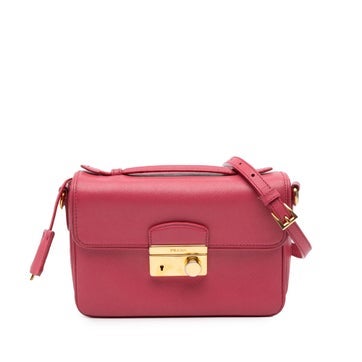 Leather Saffiano Sound Lock Satchel