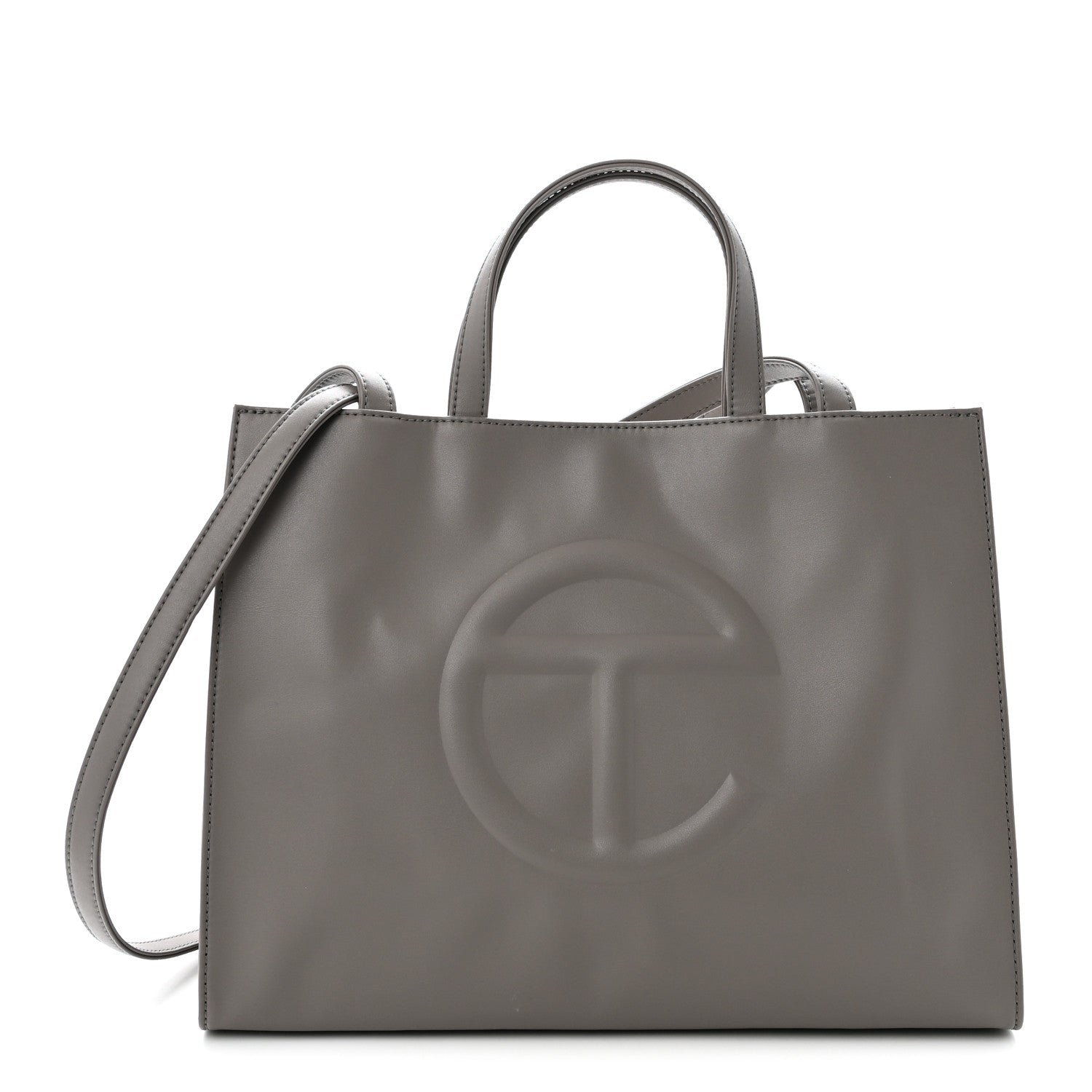 Telfar Vegan Leather Medium Shopping Bag Grey