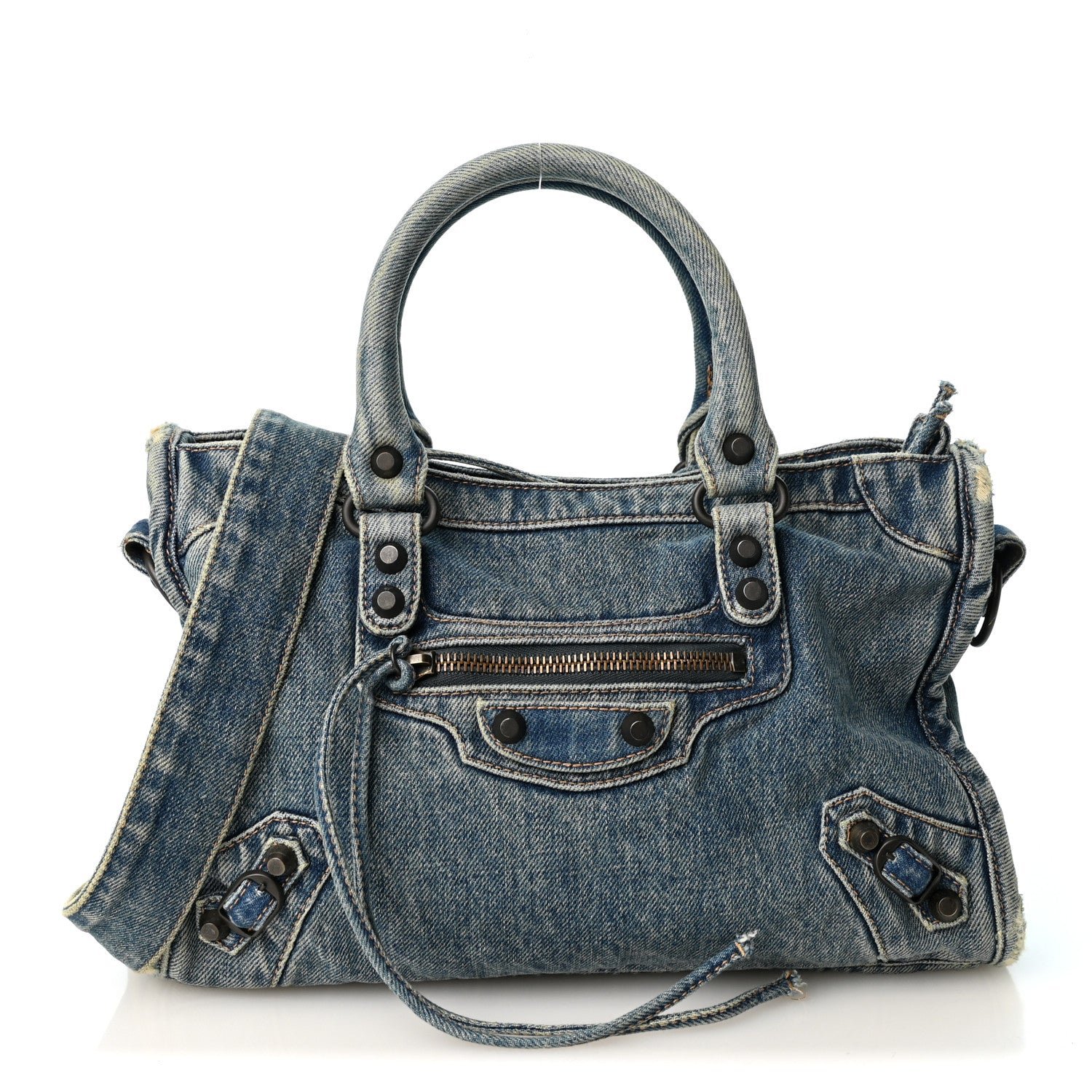 Balenciaga Balenciaga Washed Denim Classic Hardware Small Le City Blue