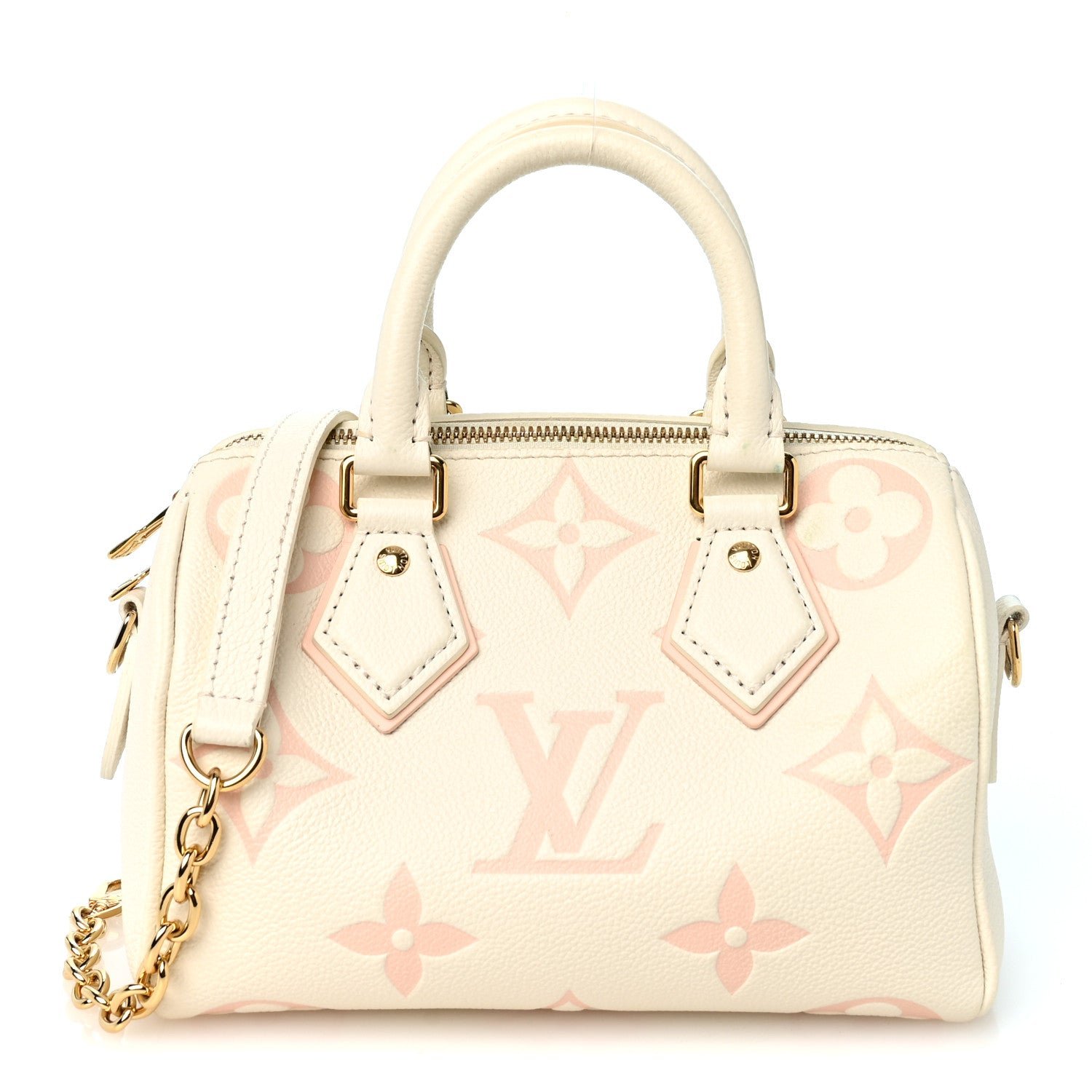 Louis Vuitton Empreinte Monogram Giant Speedy Bandouliere 20 Latte Chamallow