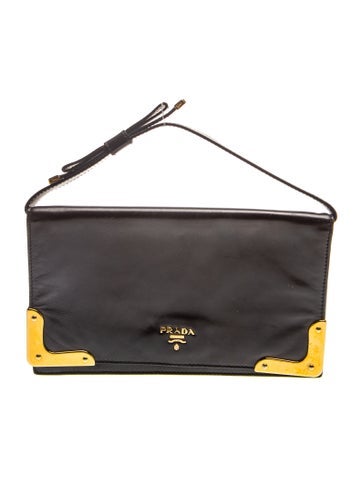 Spazzolato Leather Nero Leather Clutch