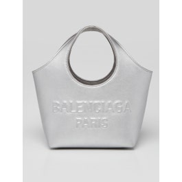 Balenciaga Silver Leather XS Mary Kate Tote Bag