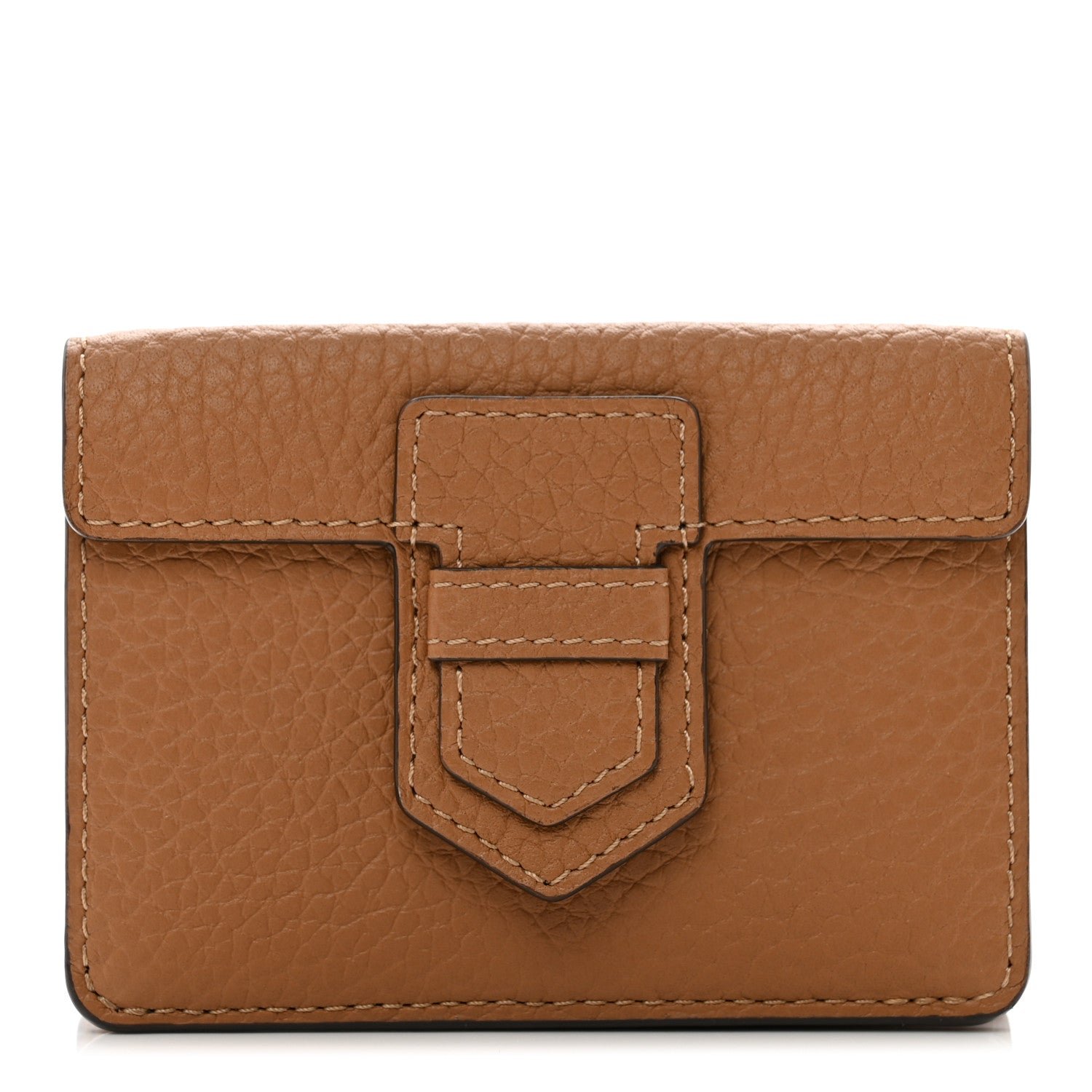 Delvaux Taurillon Soft Presse Trifold Wallet Vegetal