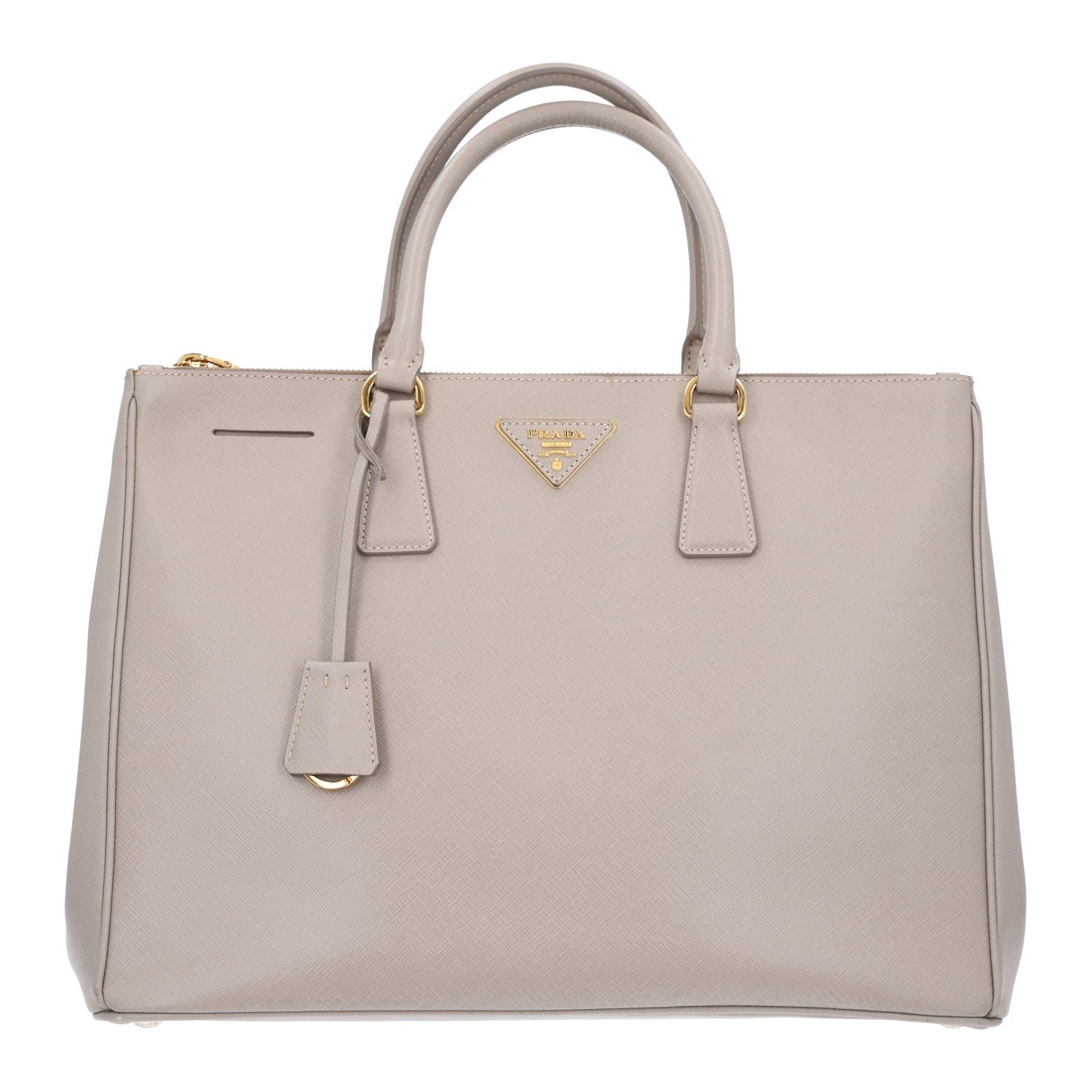 Prada Saffiano Lux Large Galleria Double Zip Tote Argilla