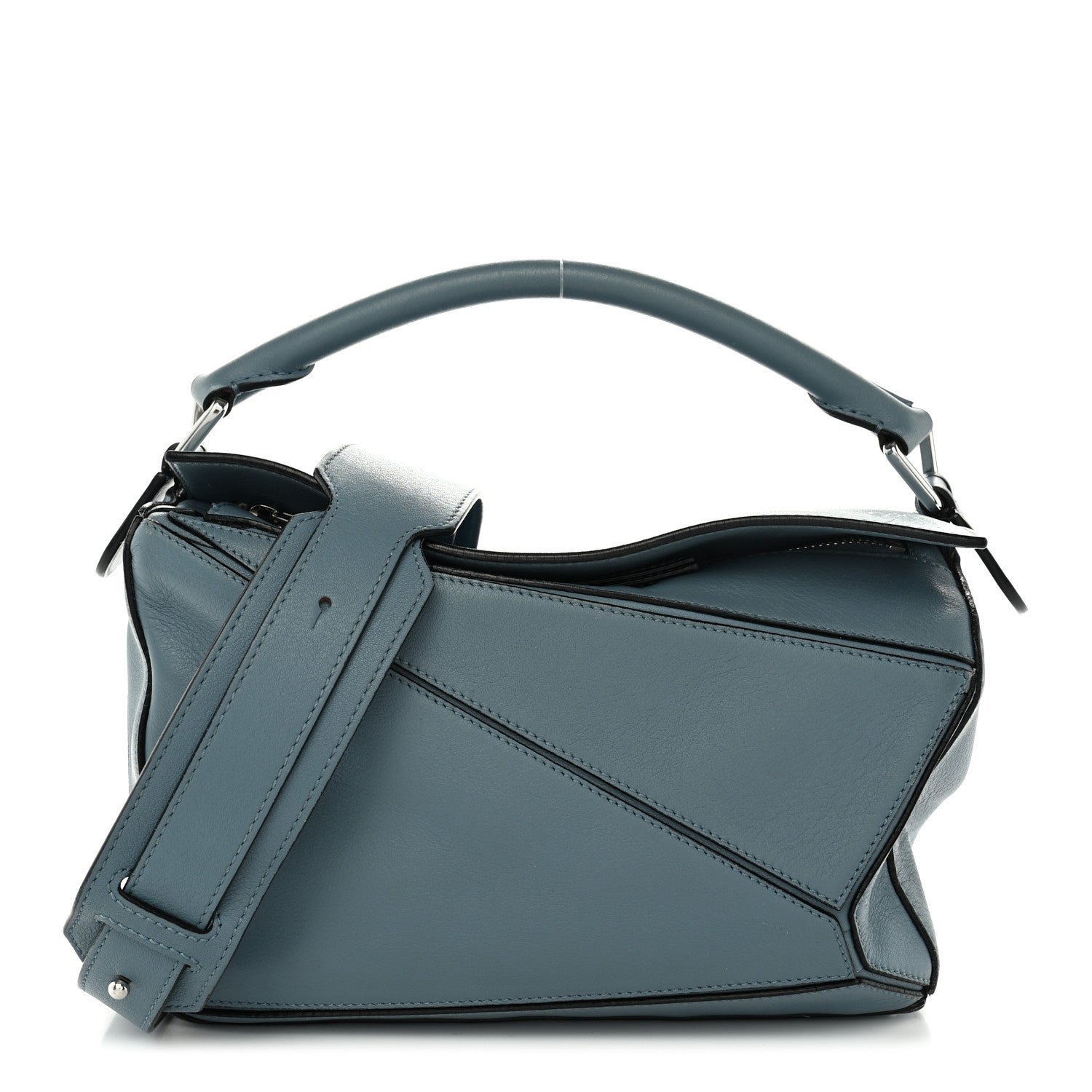 Loewe Calfskin Small Puzzle Bag Stone Blue
