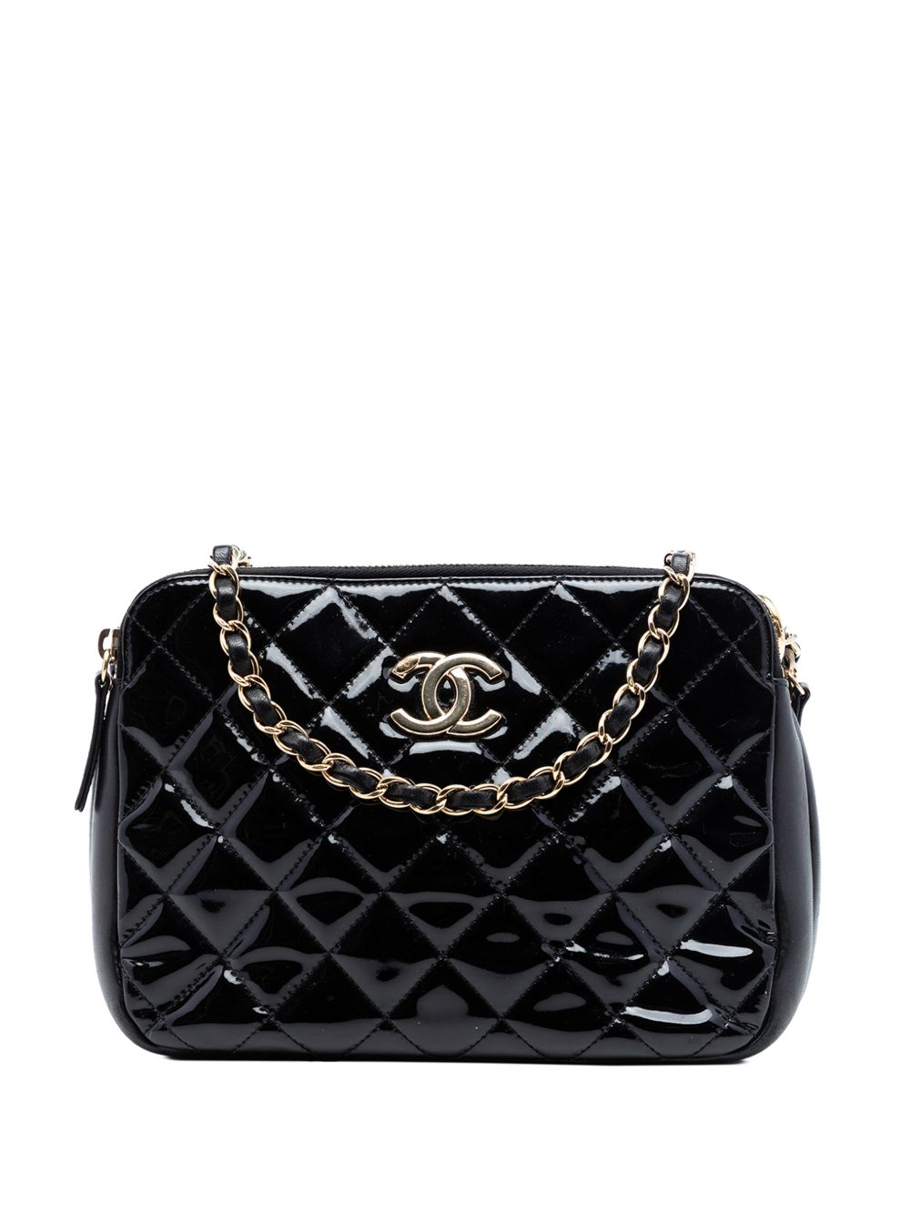 2014-2015 CC Quilted Patent Double Zip Camera Bag shoulder bag