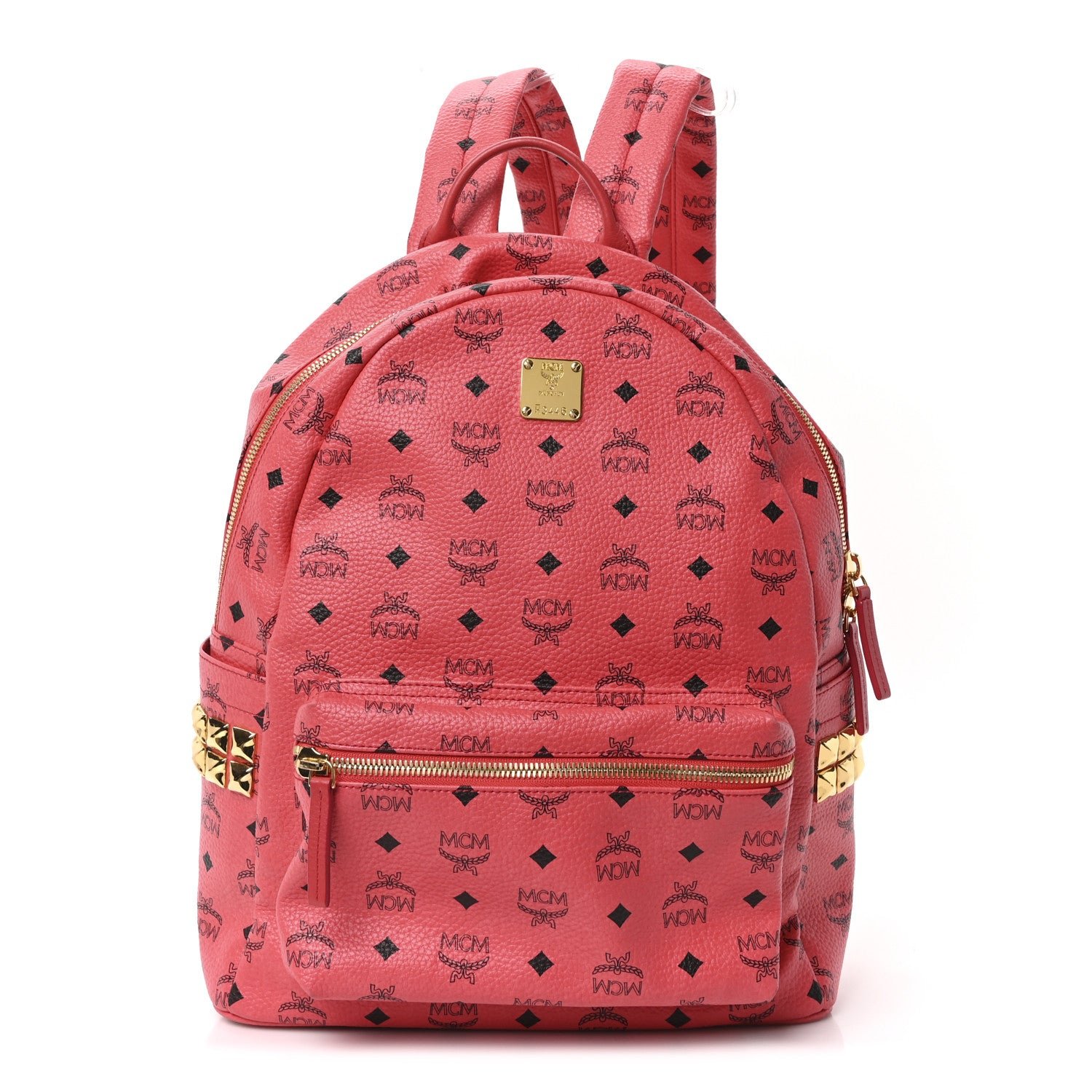 MCM Visetos Medium Side Studs Stark Backpack Corail