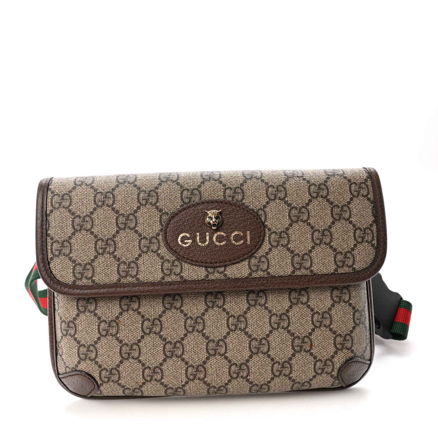 Gucci GG Supreme Monogram Neo Vintage Web Belt Bag Brown