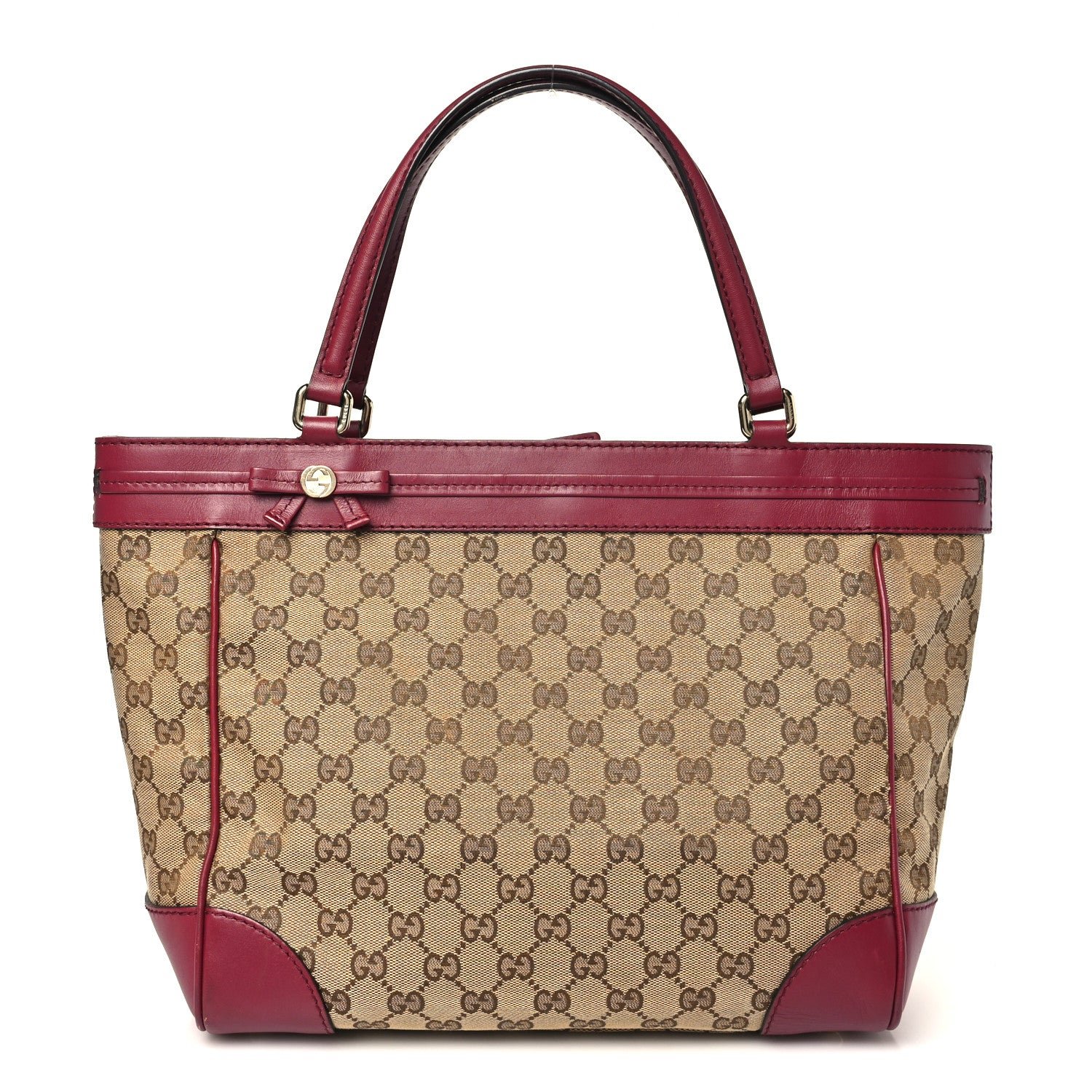 Gucci Monogram Web Medium Mayfair Tote Cherry