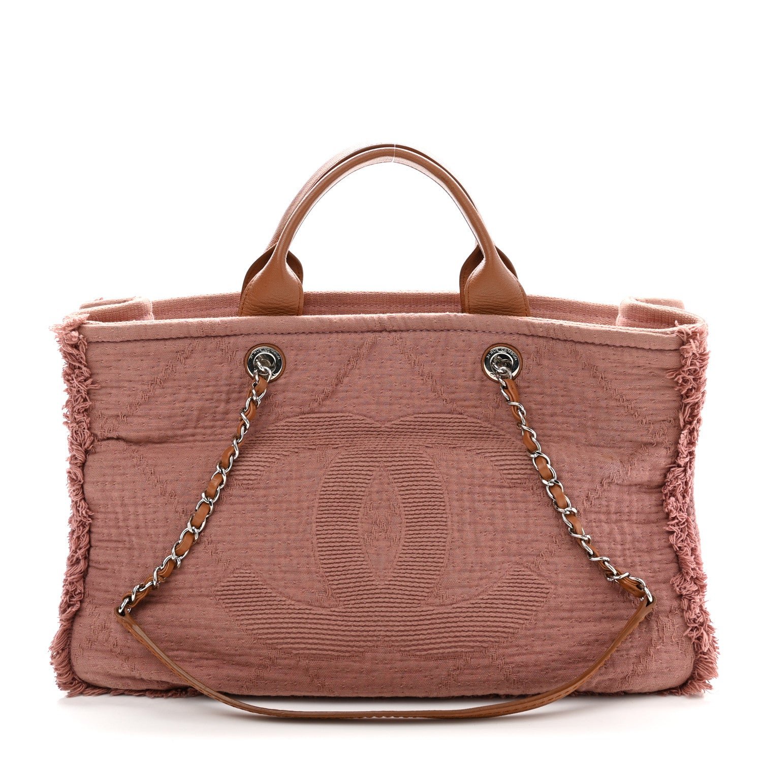 Chanel Canvas Large Double Face Shopping Tote Dark Pink