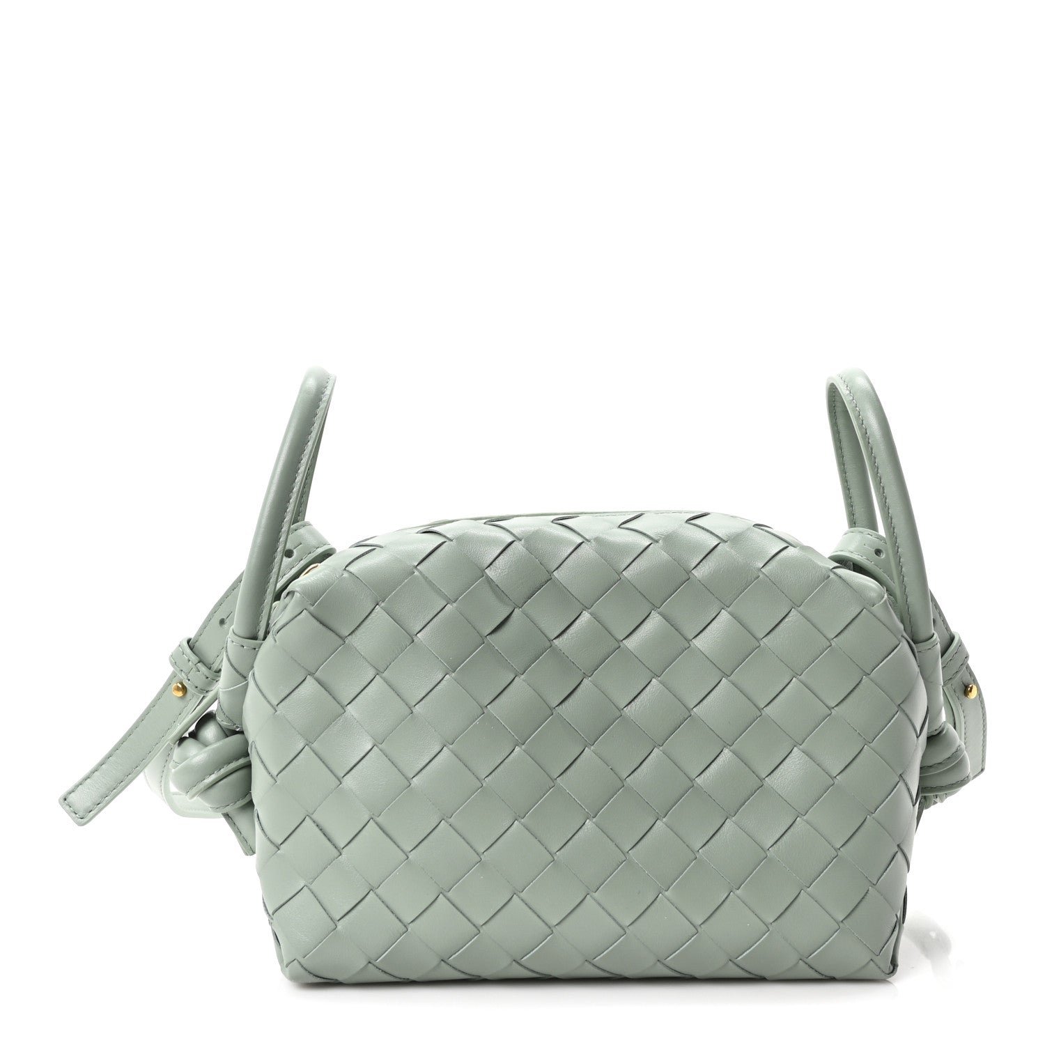 Bottega Veneta Nappa Intrecciato Loop Top Handle Camera Bag New Sauge