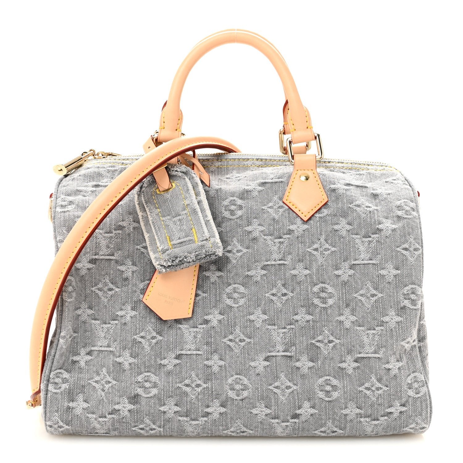 Louis Vuitton Monogram Denim Speedy Soft 30 Washed Gray