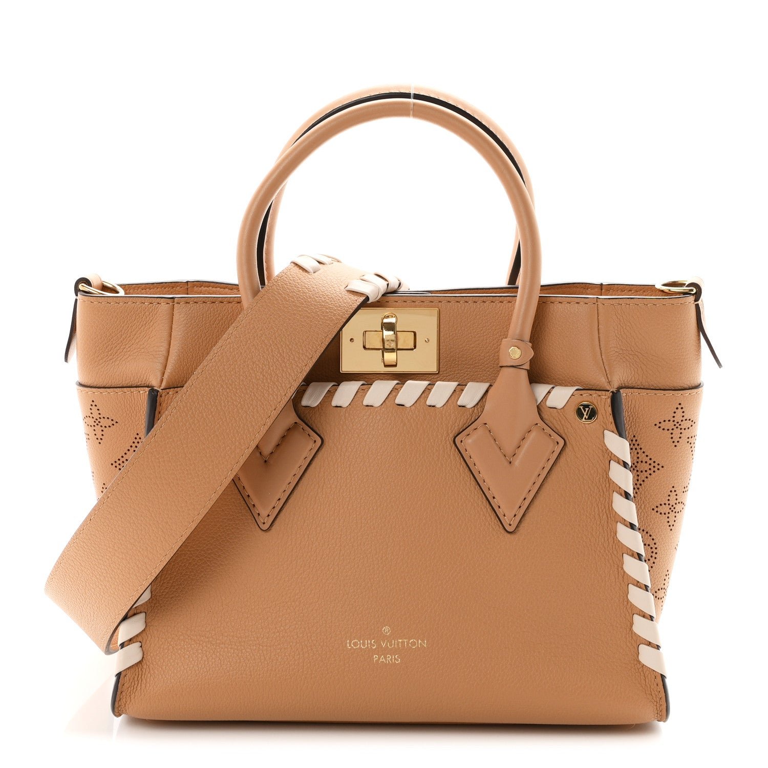 Louis Vuitton Calfskin Mahina Braided On My Side PM Arizona Brown