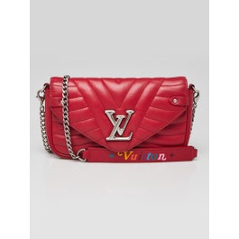 Louis Vuitton Louis Vuitton Red Quilted Leather New Wave Chain Pochette Bag