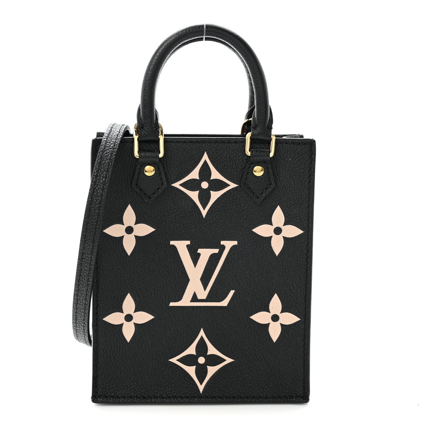 Louis Vuitton Empreinte Monogram Giant Petit Sac Plat Black Beige