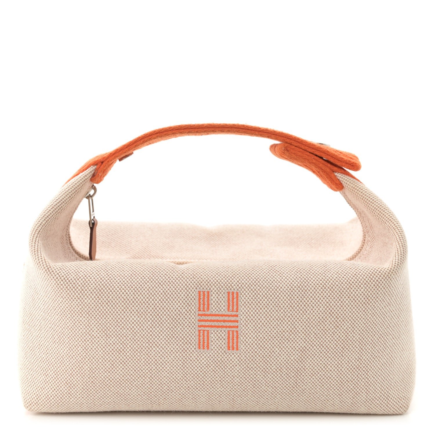 Hermes Canvas Small Bride-A-Brac Pouch Natural Orange