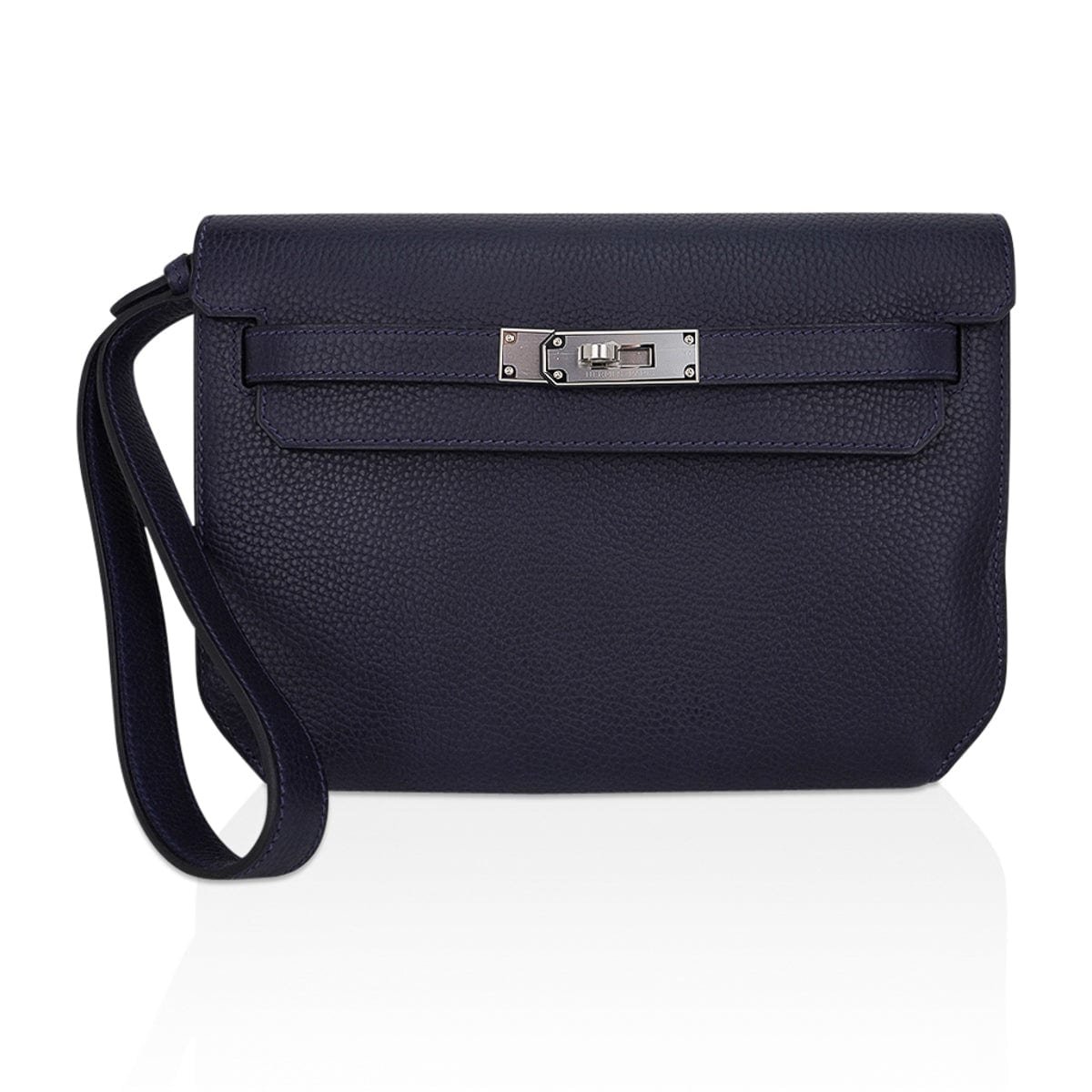 Hermes Hermes Kelly Depeches 25 Pouch Blue Ocean Galop D’Hermes Vache Leather with Palladium Hardware