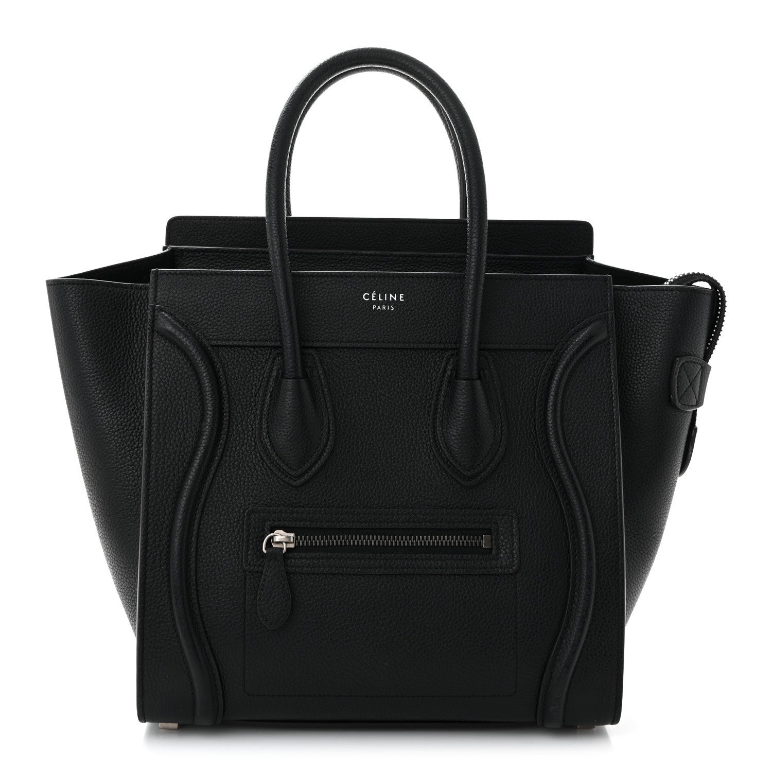 Celine Drummed Calfskin Micro Luggage Black