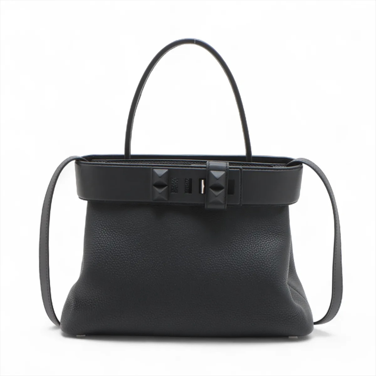 Hermès Medor Togo × Veau Swift Black Silver Metal Fittings