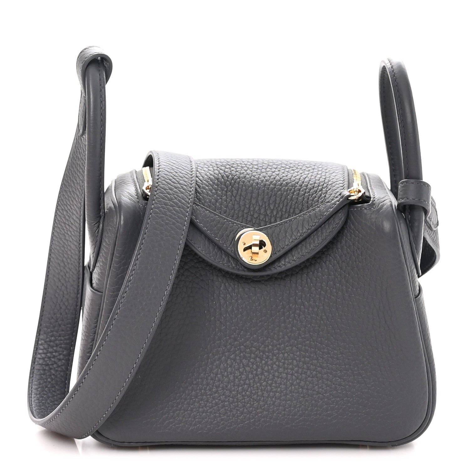 Hermes Taurillon Clemence Mini Lindy 20 Gris Misty