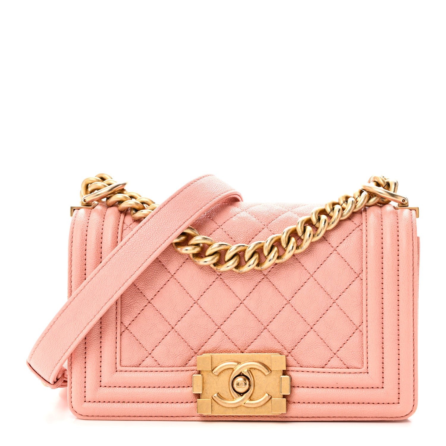 Chanel Caviar Quilted Small Boy Flap Pink