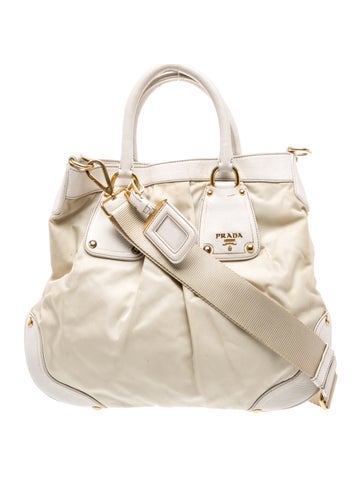 Tessuto Nylon Vitello Leather Handle bag