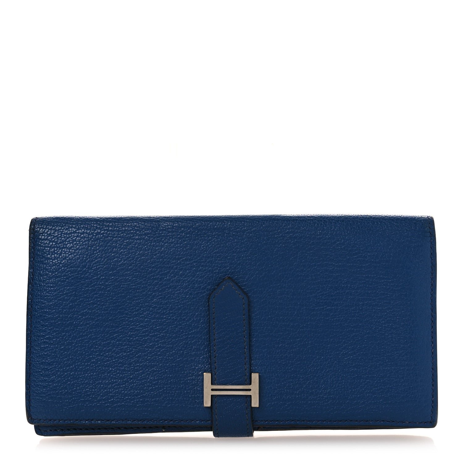 Hermes Hermes Chevre Mysore Bearn Gusset Wallet Bleu Agate