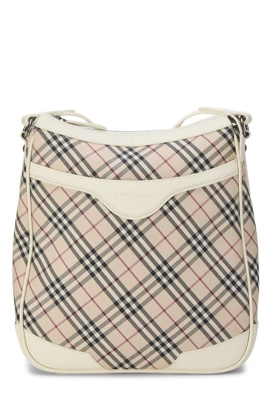 White Check Jacquard Canvas Crossbody