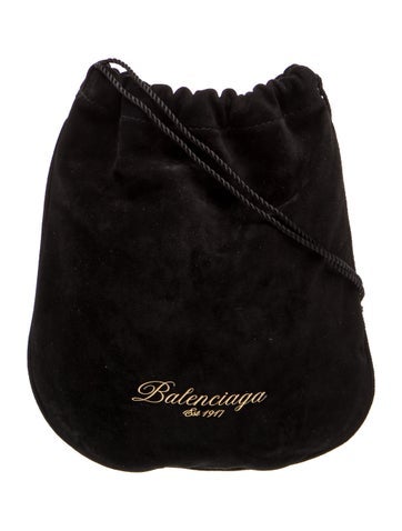 Balenciaga Suede Waxed Drawstring Pouch 2025