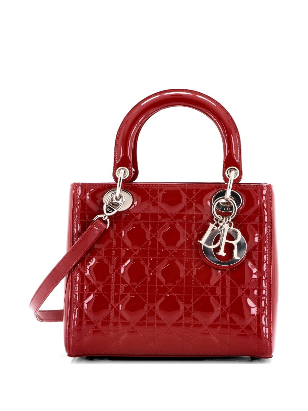 Dior Lady Dior Bag Cannage Quilt Patent Medium satchel