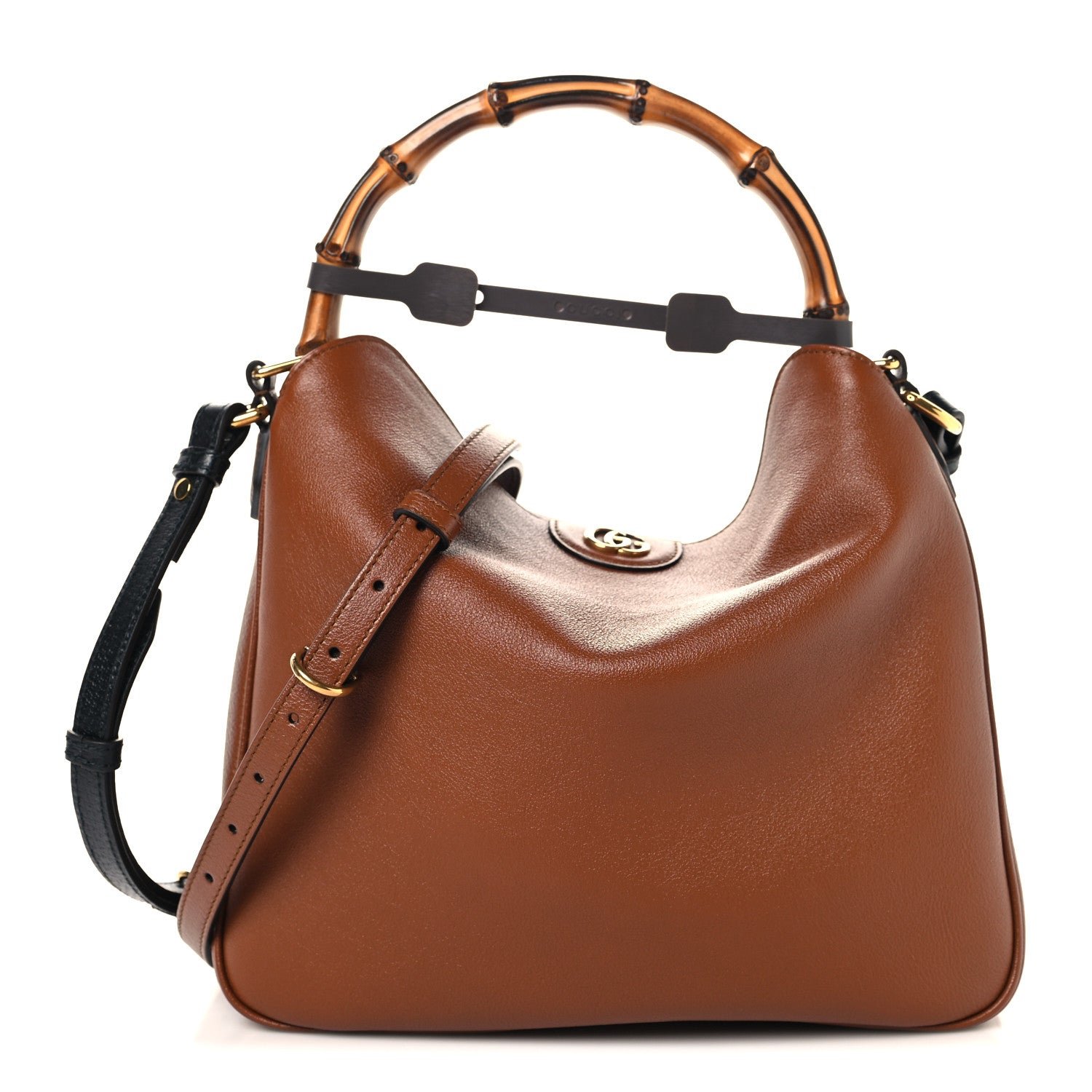Gucci Softy Wonka Textured Dollar Calfskin Medium Diana Shoulder Bag Cuir Black
