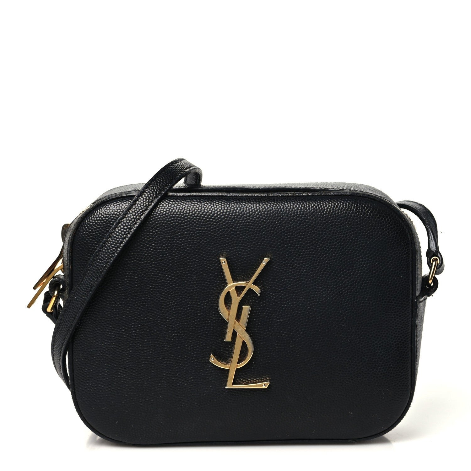 Saint Laurent Grain De Poudre Small Classic Monogram Camera Bag Black