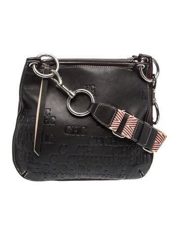 Embossed Leather Messenger Bag