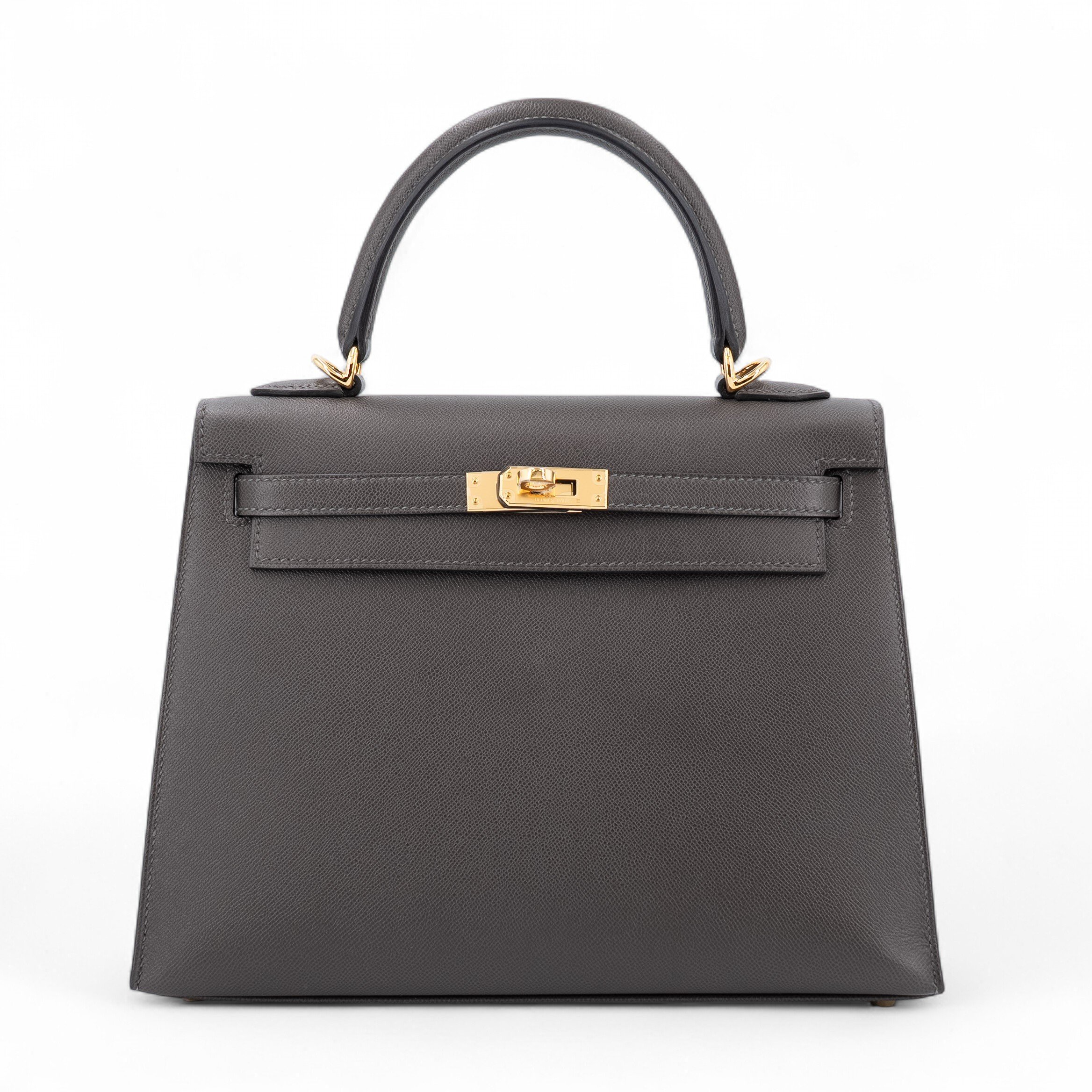 Hermes Brand New ( Rank N ) HERMÈS Kelly 25 Sellier Graphite (88) Madame Gold hardware K (2025)