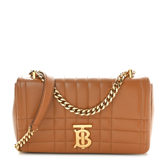 Burberry Lambskin Quilted Small Lola Bag Maple Brown