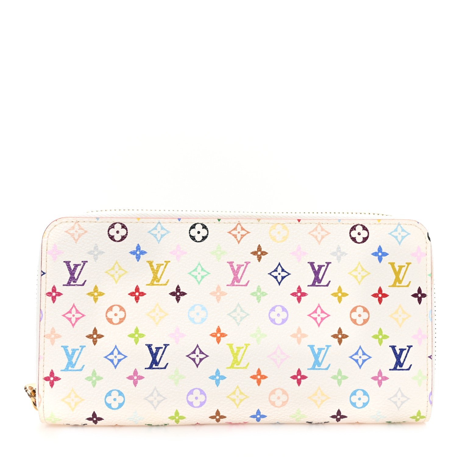 Louis Vuitton Monogram Multicolor Zippy Wallet White Orange
