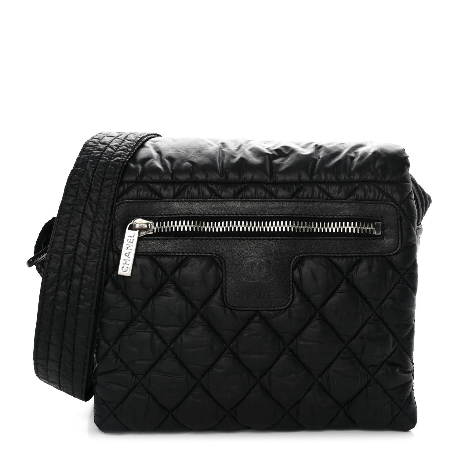 Chanel Nylon Small Coco Cocoon Messenger Bag Black