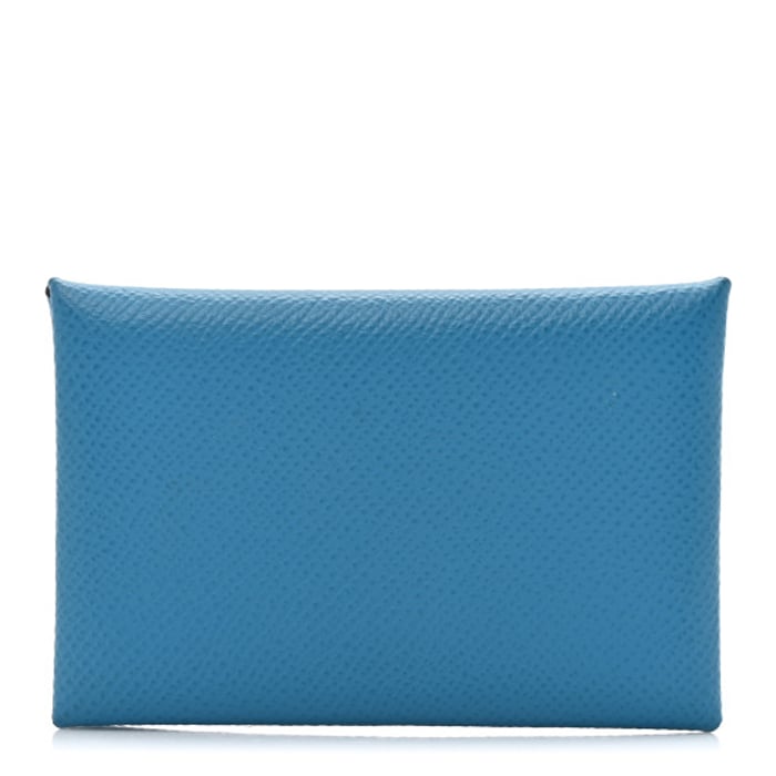 Hermes Epsom Calvi Card Case Bleu Frida