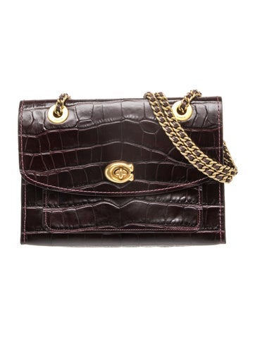 Coach Embossed Leather Shoulder Bag