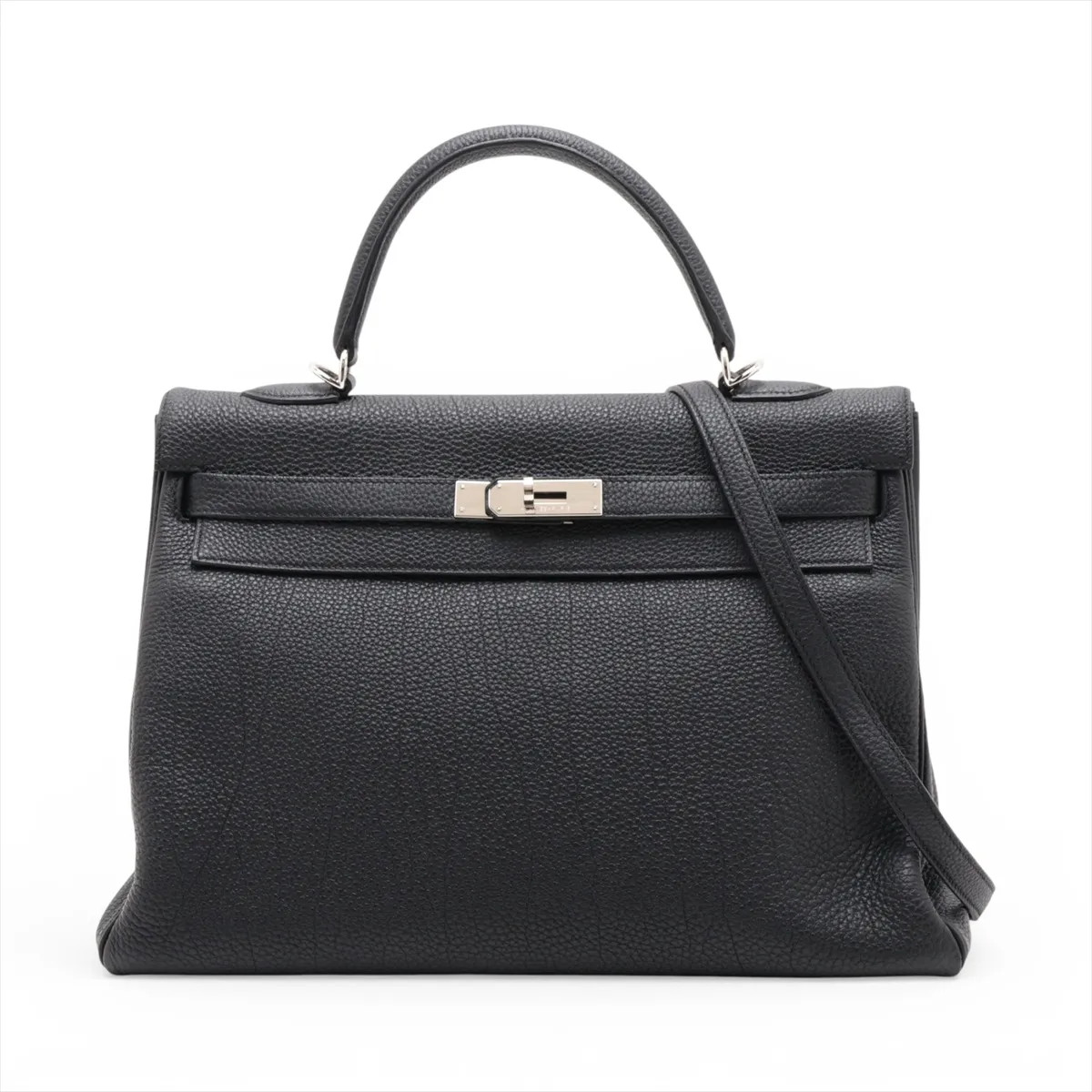 Hermès Kelly 35 Le Tournay Togo Black Silver Metal Fittings