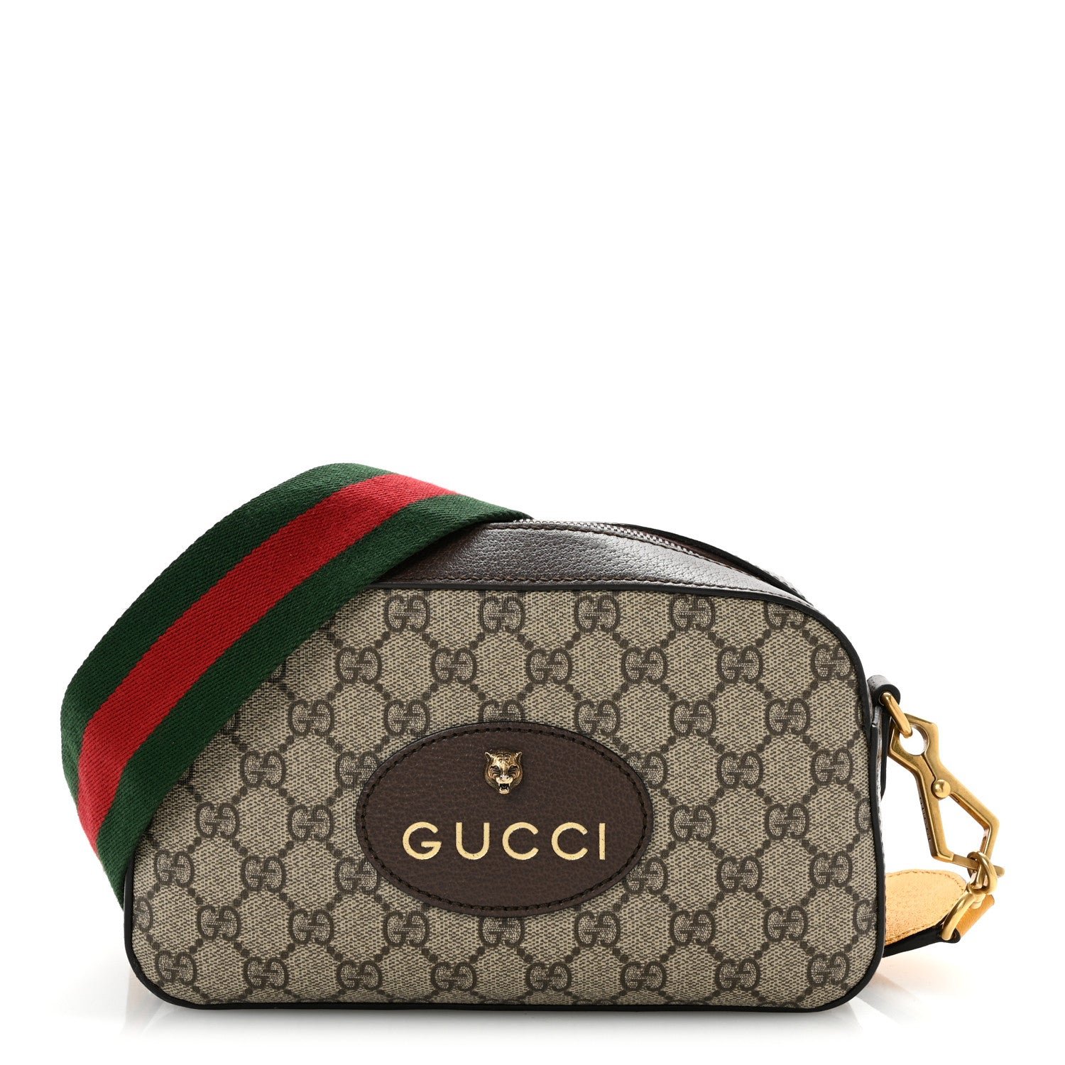 Gucci GG Supreme Monogram Web Neo Vintage Shoulder Bag Beige New Acero Crop