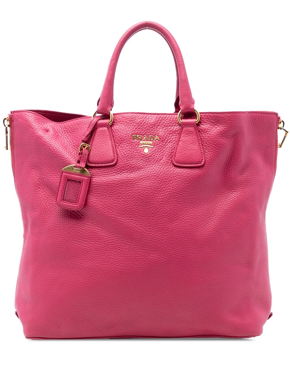 Prada 2000-2020 Vitello Daino Side Zip Open Convertible Tote satchel