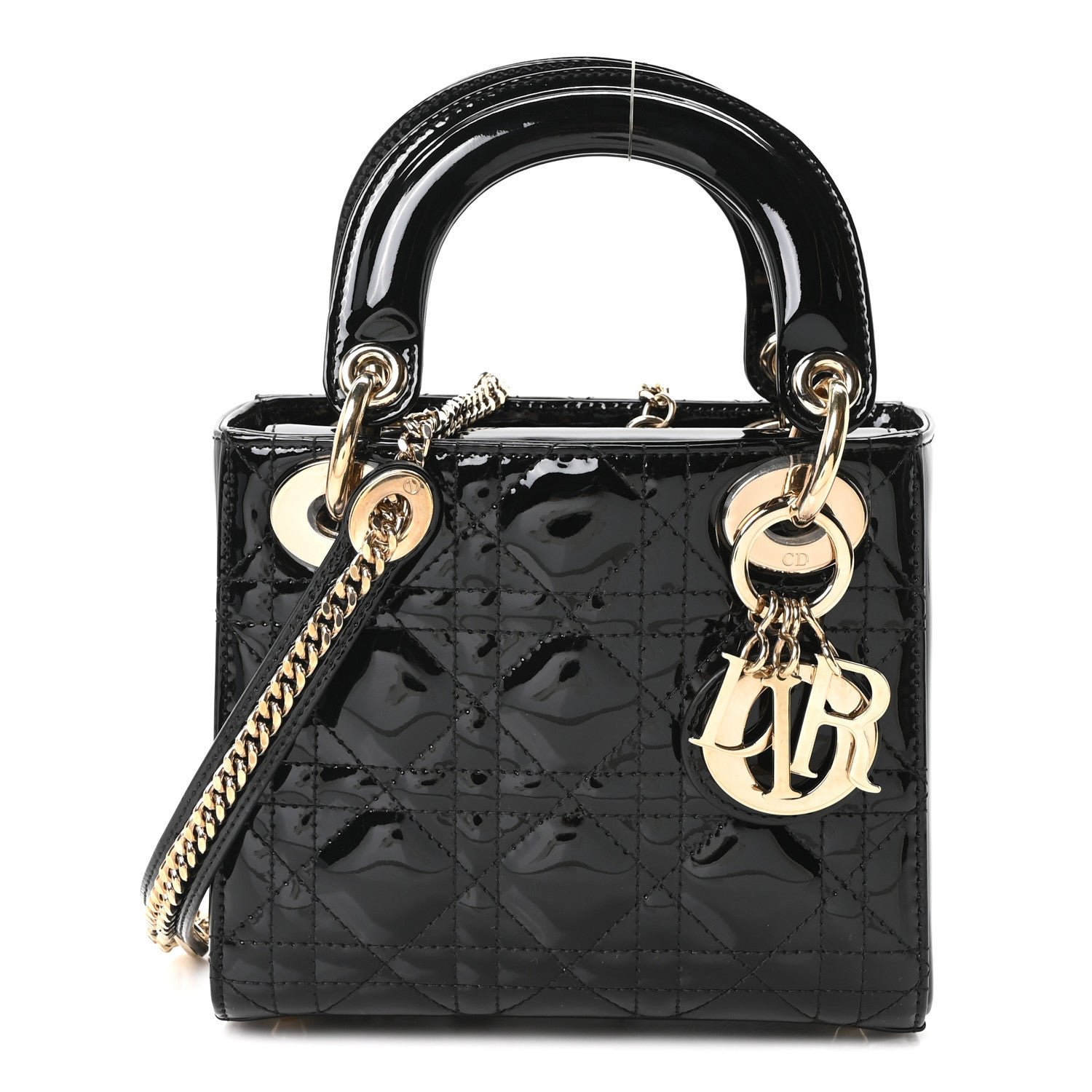 Christian Dior Patent Cannage Mini Lady Dior Black