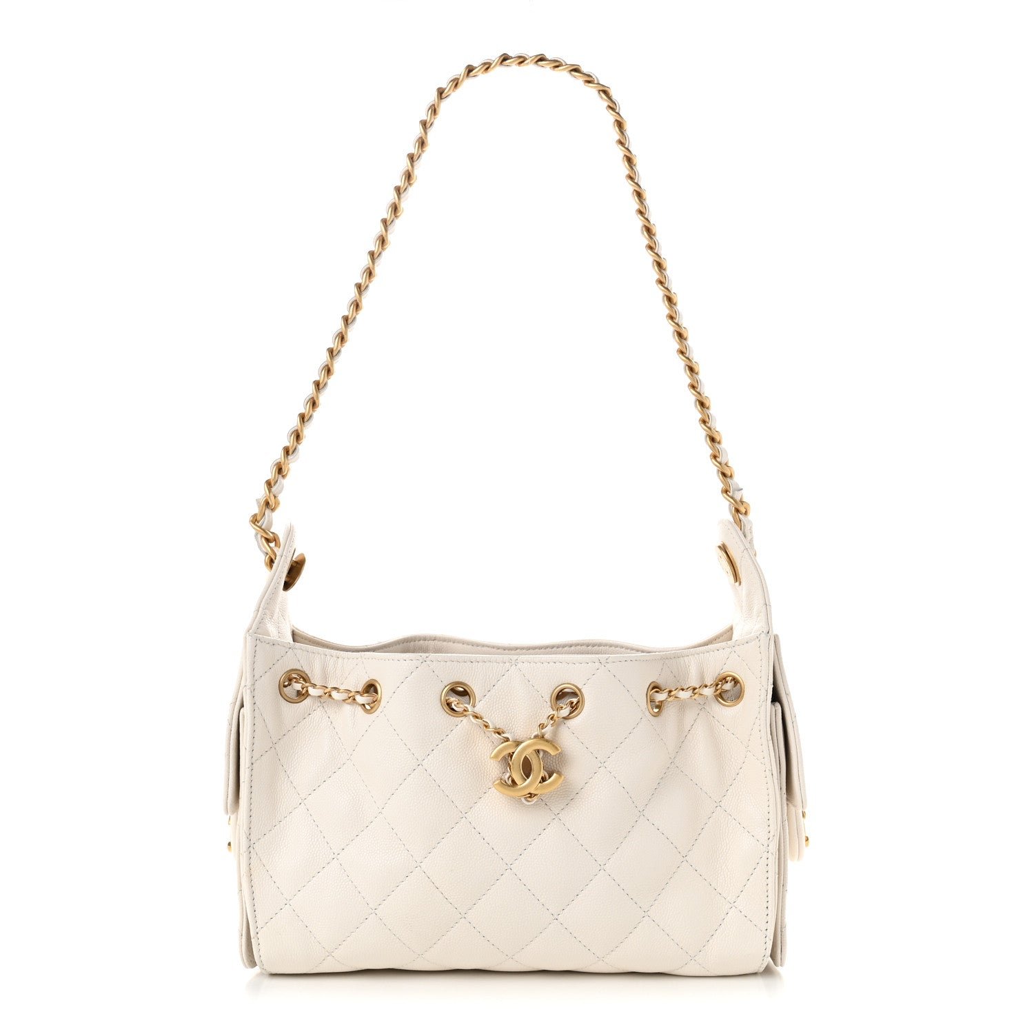 Chanel Caviar Quilted Mini Chanel 25 Handbag White